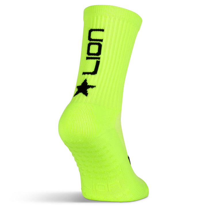 Neon yellow grip socks single