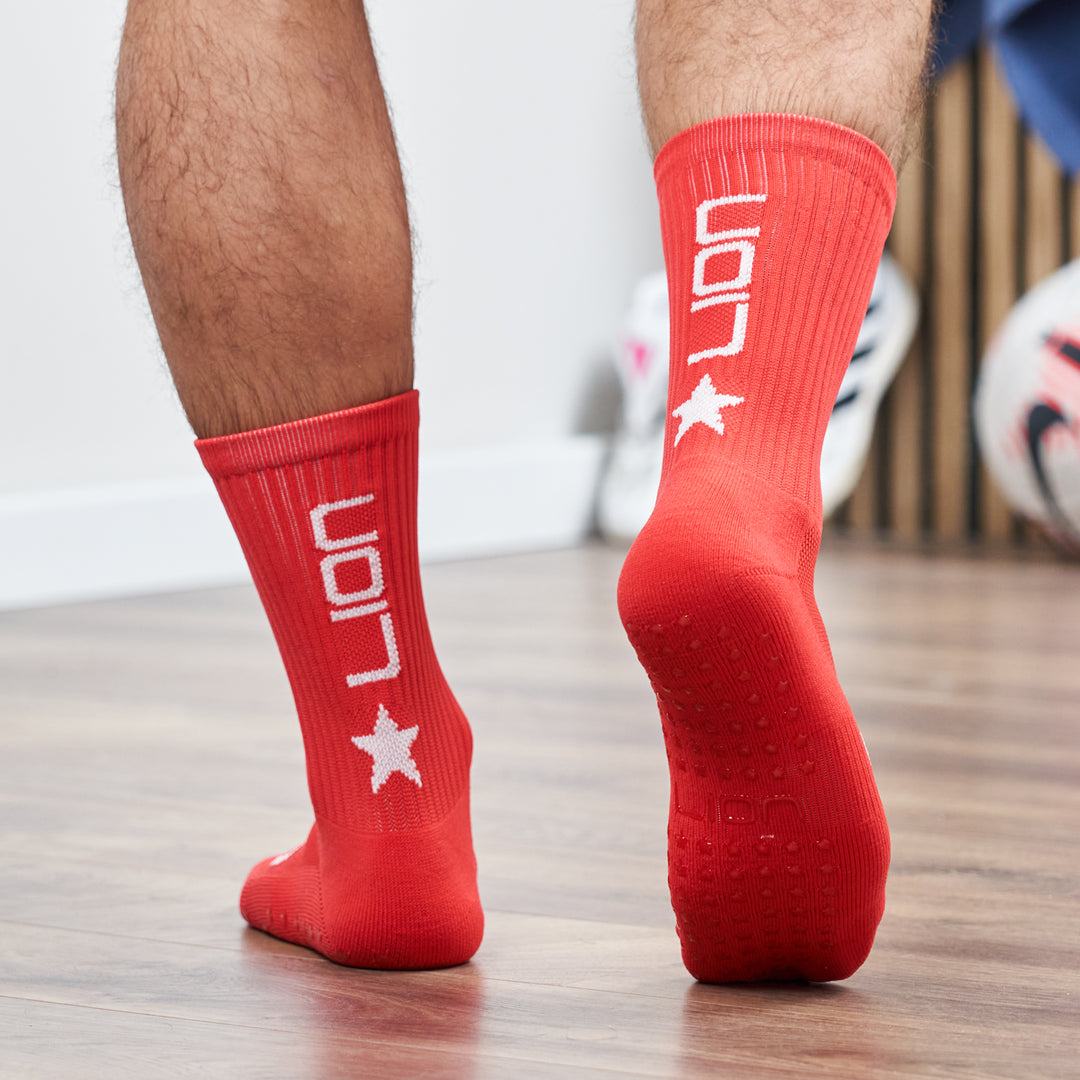 Red grip socks men