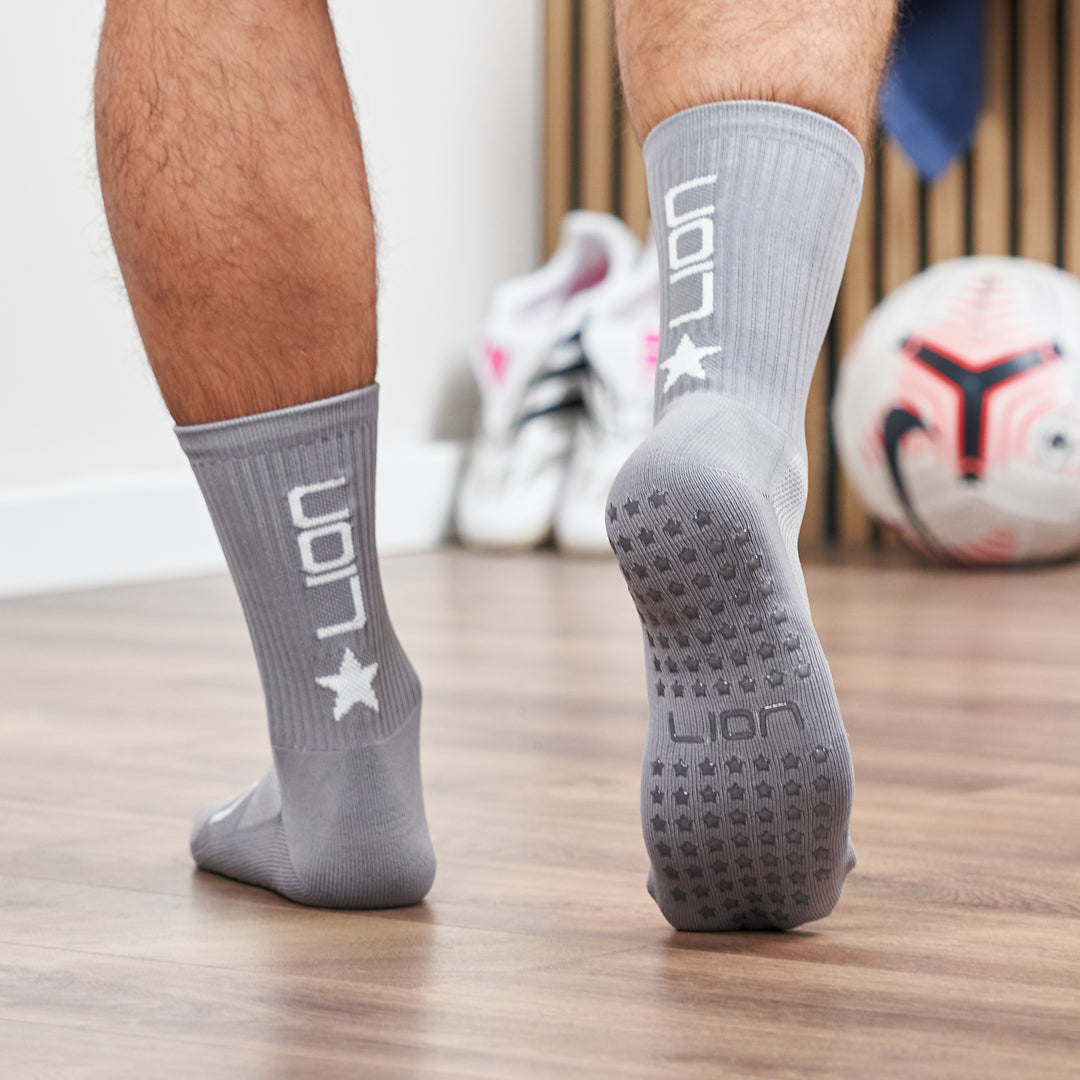 Grey adult grip socks