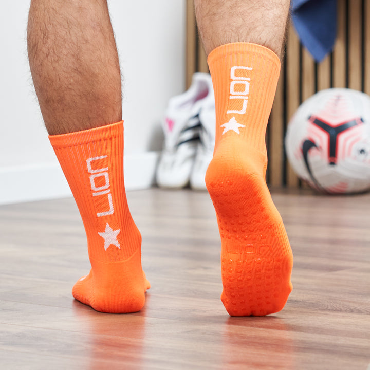 Orange adult grip socks