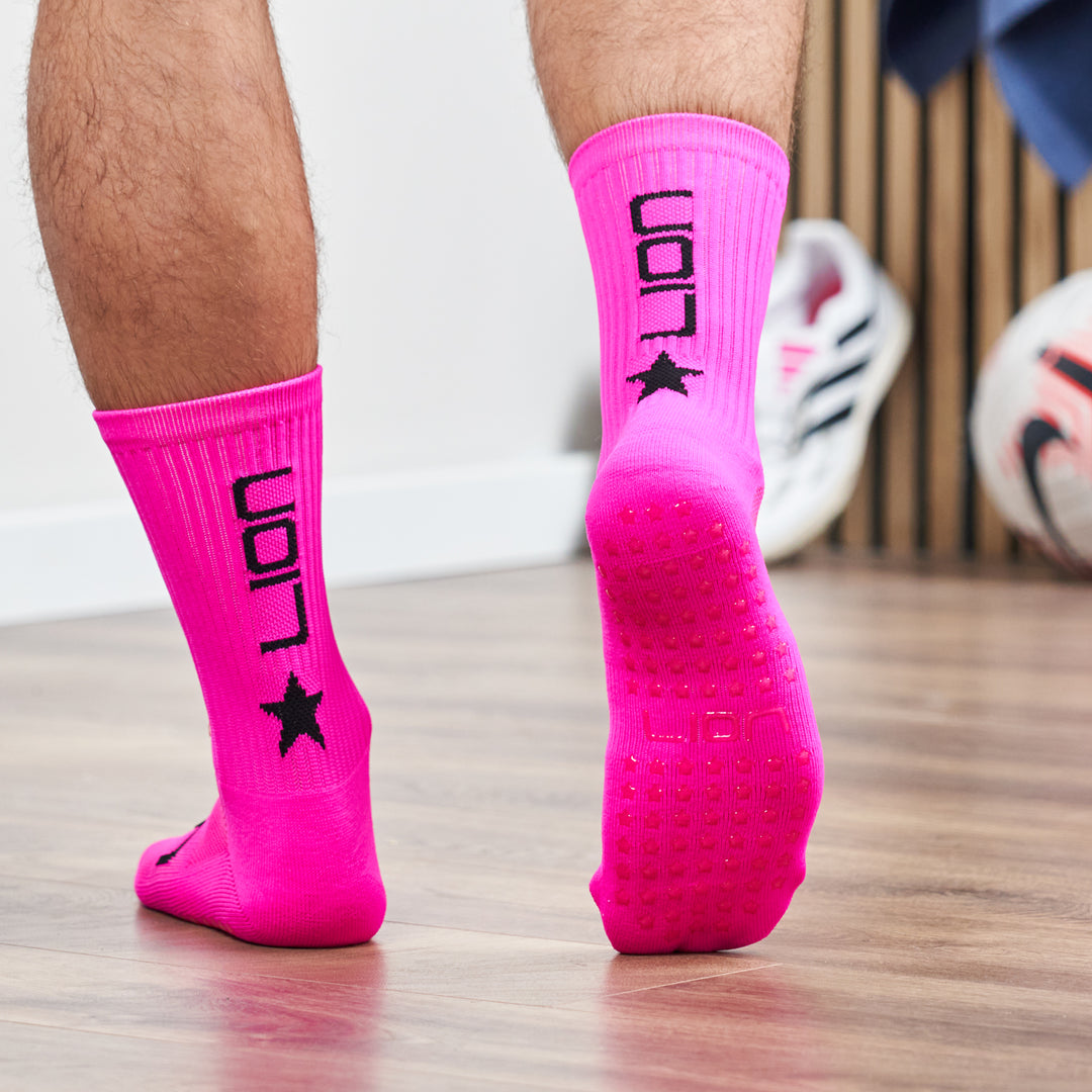 Pink adult grip socks