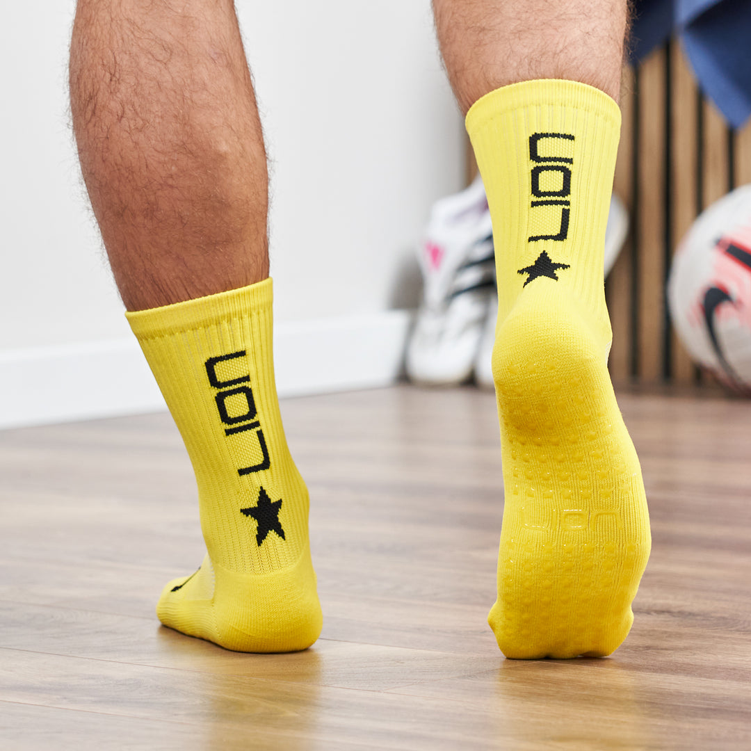 Yellow adult grip socks