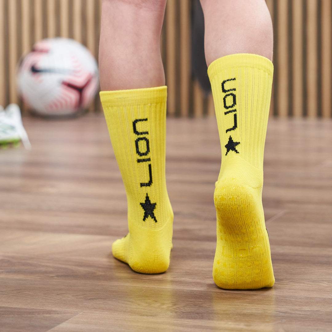 Lion grip socks yellow kids