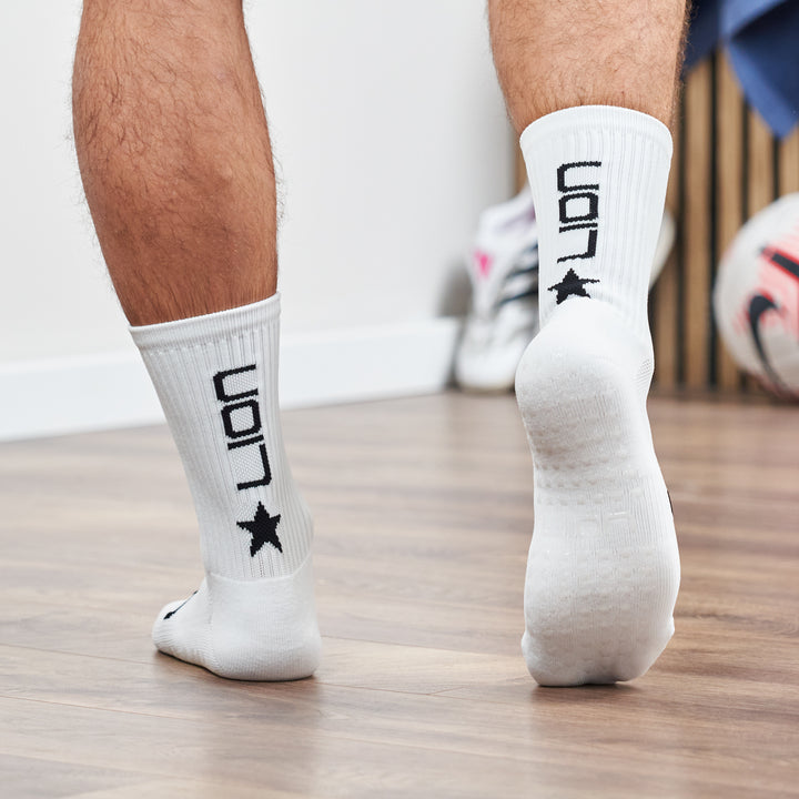 Adult white grip socks