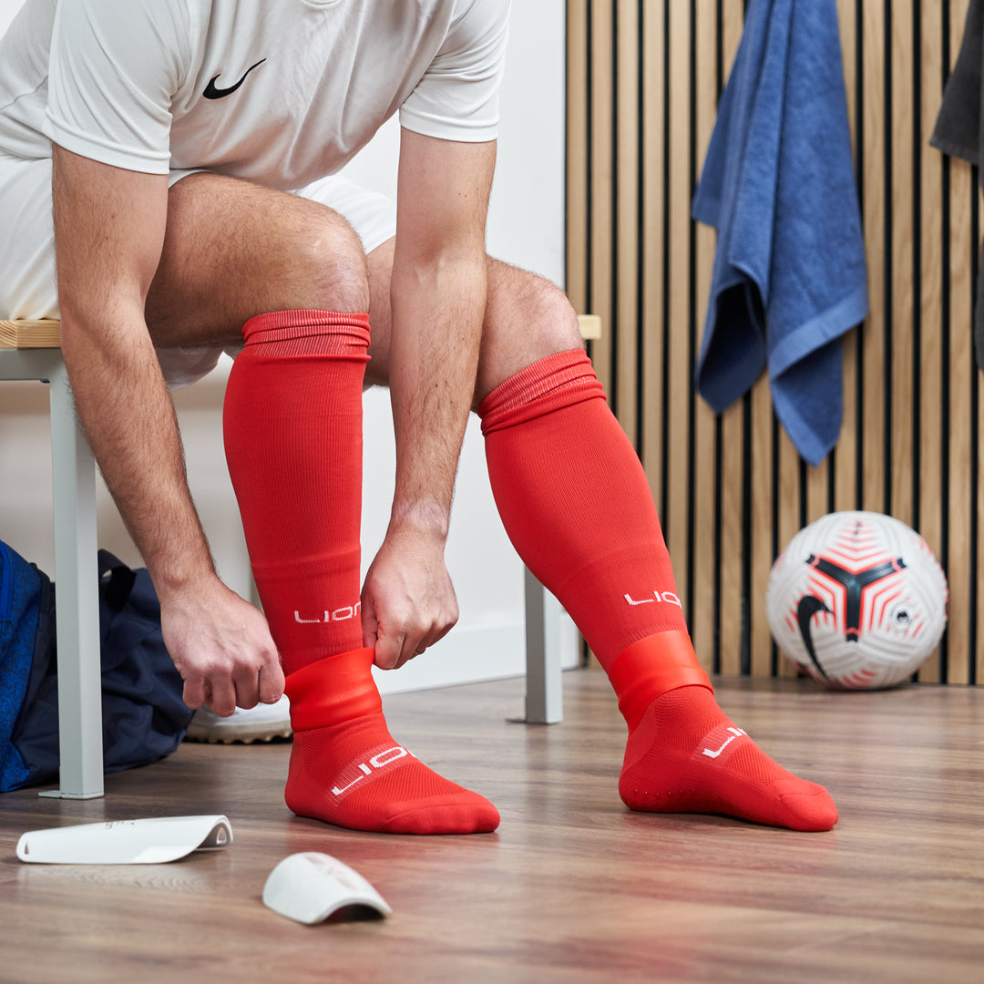 Red lion sleeve socks lifestyle