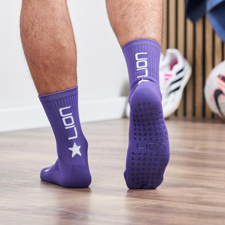 Purple adult grip socks