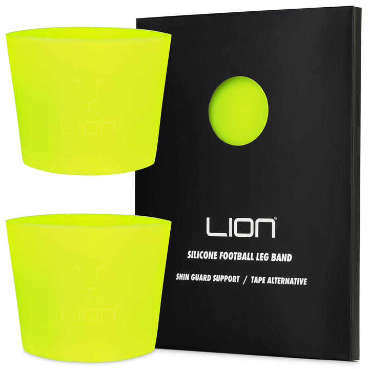 Neon yellow silicone holder for shin pad