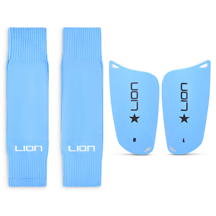 Shin Pad Sleeve Socks with Shin Guard All-in-one Set for Kids