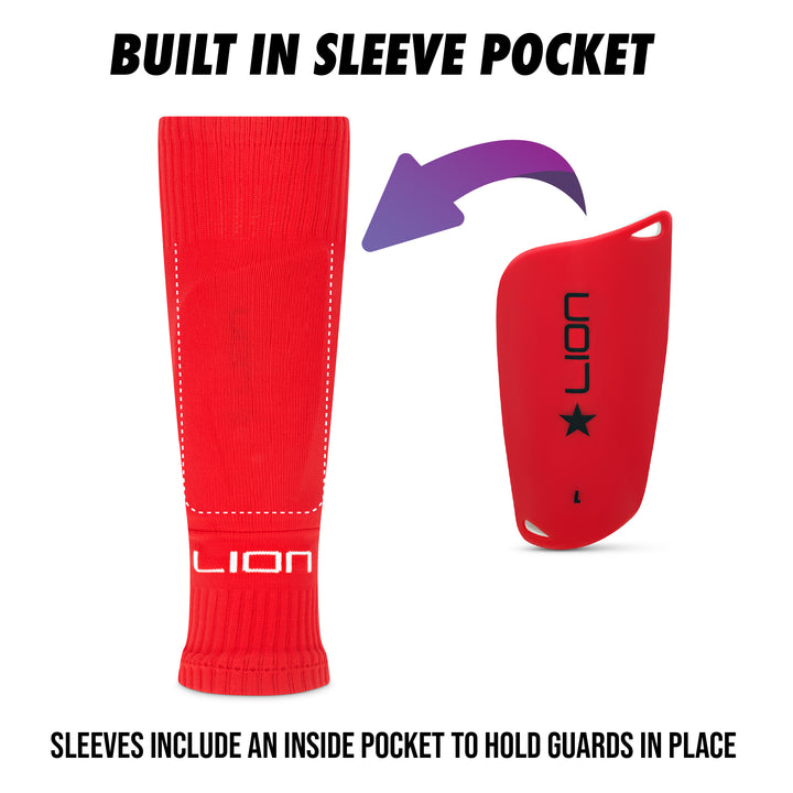 Shin Pad Sleeve Socks with Shin Guard All-in-one Set for Kids