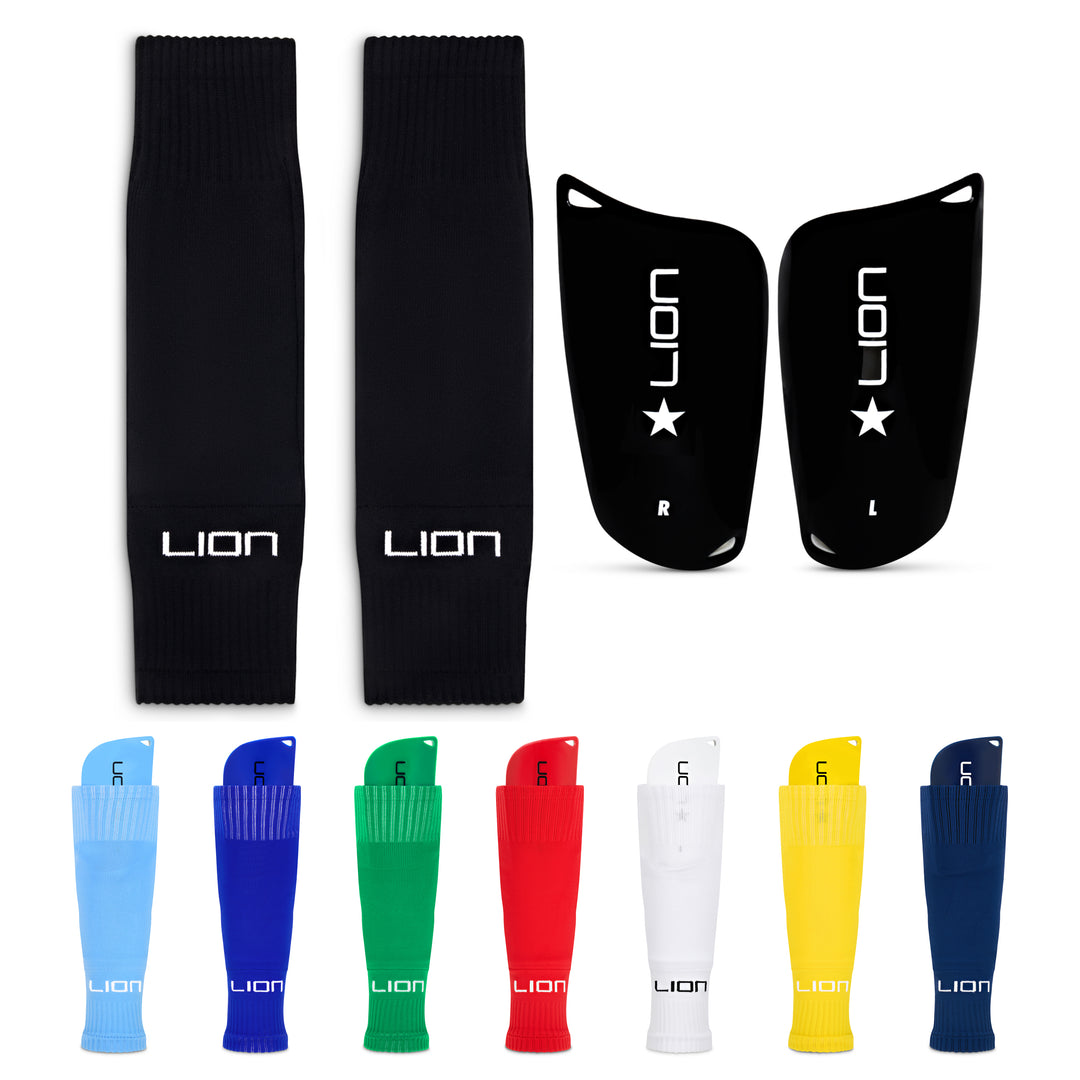 Shin Pad Sleeve Socks with Shin Guard All-in-one Set for Kids