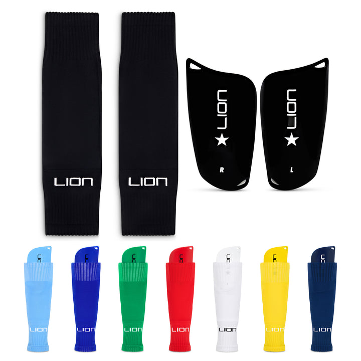 Shin Pad Sleeve Socks with Shin Guard All-in-one Set for Kids