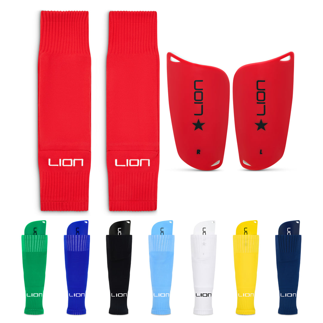 Shin Pad Sleeve Socks with Shin Guard All-in-one Set for Kids