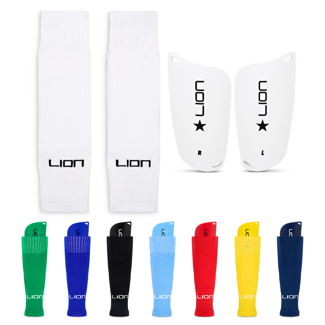 Shin Pad Sleeve Socks with Shin Guard All-in-one Set for Kids
