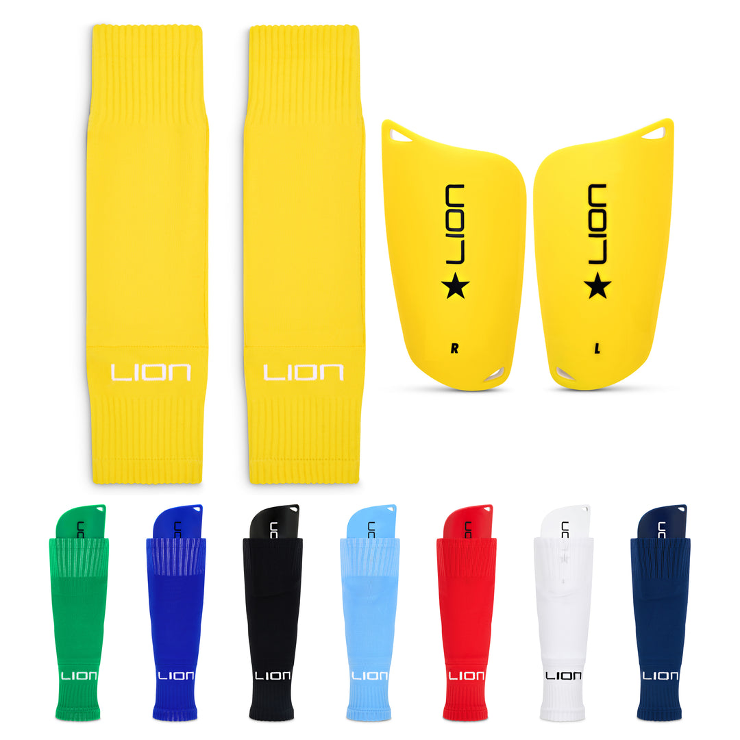 Shin Pad Sleeve Socks with Shin Guard All-in-one Set for Kids