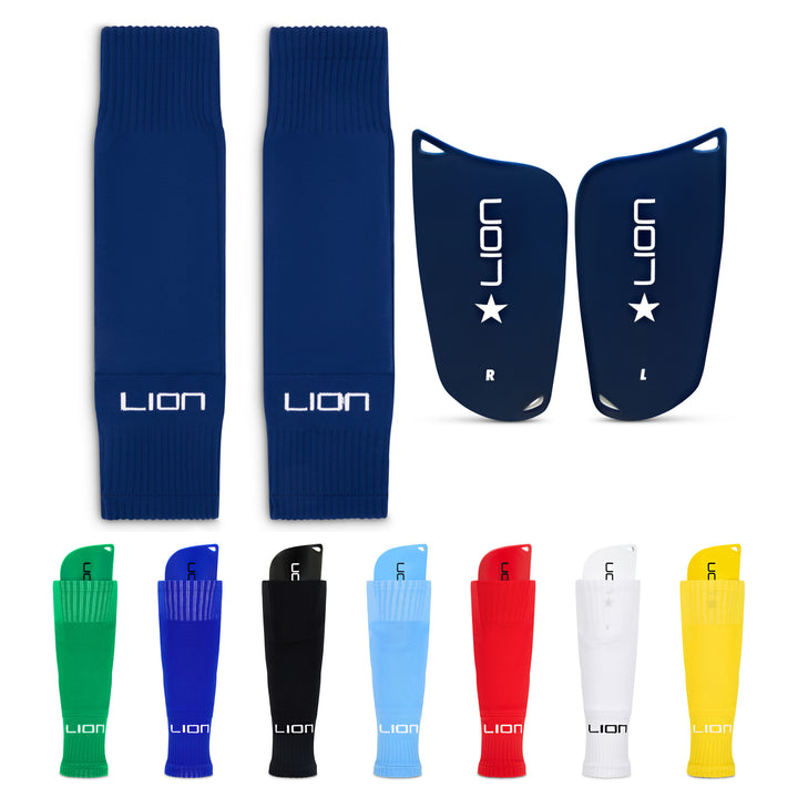 Shin Pad Sleeve Socks with Shin Guard All-in-one Set for Kids