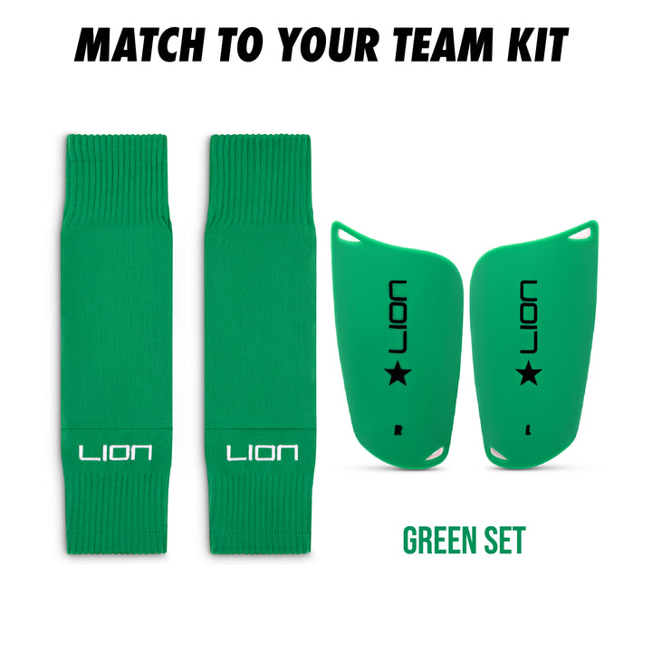 Shin Pad Sleeve Socks with Shin Guard All-in-one Set for Kids