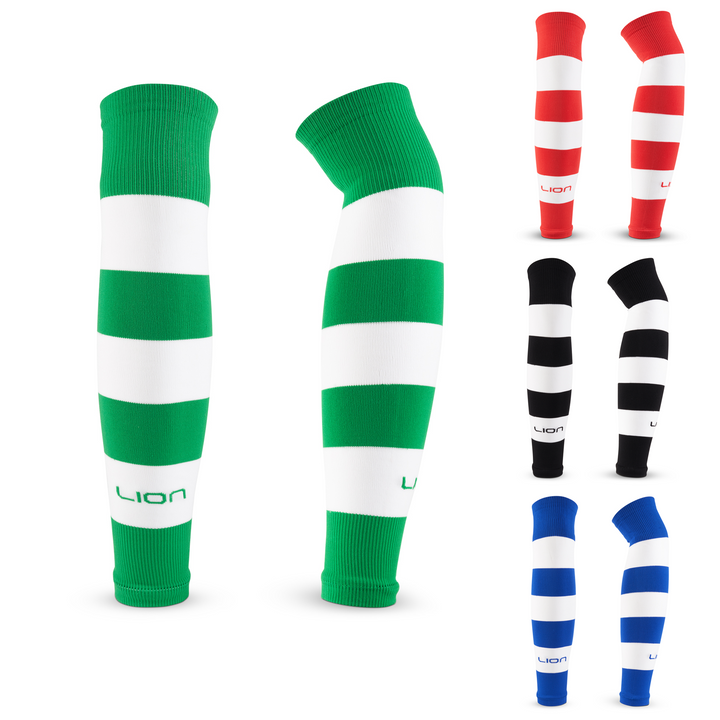 Green and white sleeve socks striped 