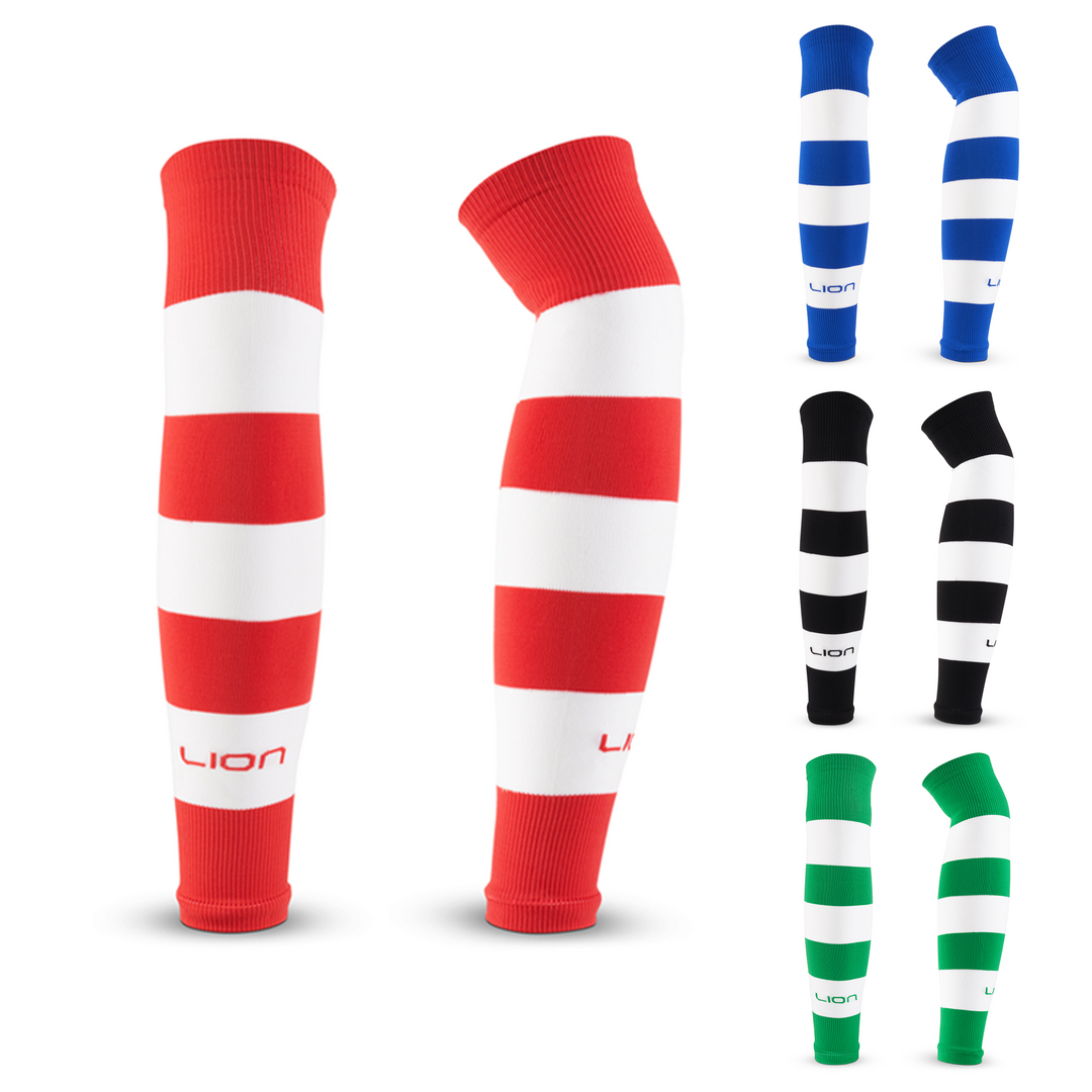 Red and white sleeve socks stripes 
